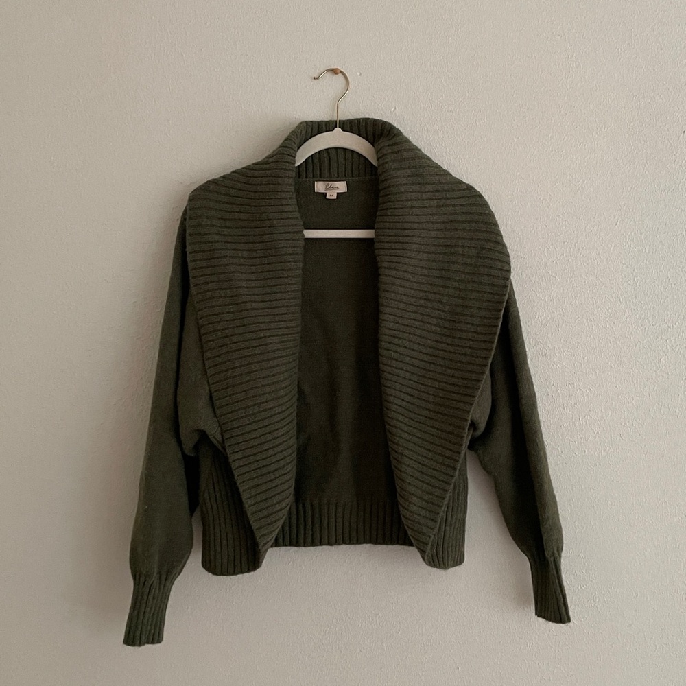 Elan Crop Sweater Open Front Cardigan